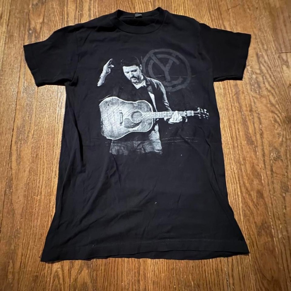 Chris Young Acoustic Guitar Black T-Shirt Country‎ Music Tour Tee Tultex